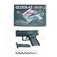 Пистолет  Glock-43 металлический игрушечный + стреляет пульками 6 мм в асс NO.C43